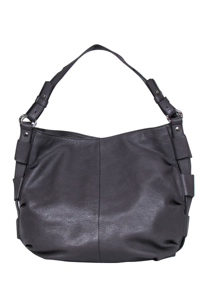Current Boutique-Furla - Dark Gray Woven Trim Large Shoulder Bag