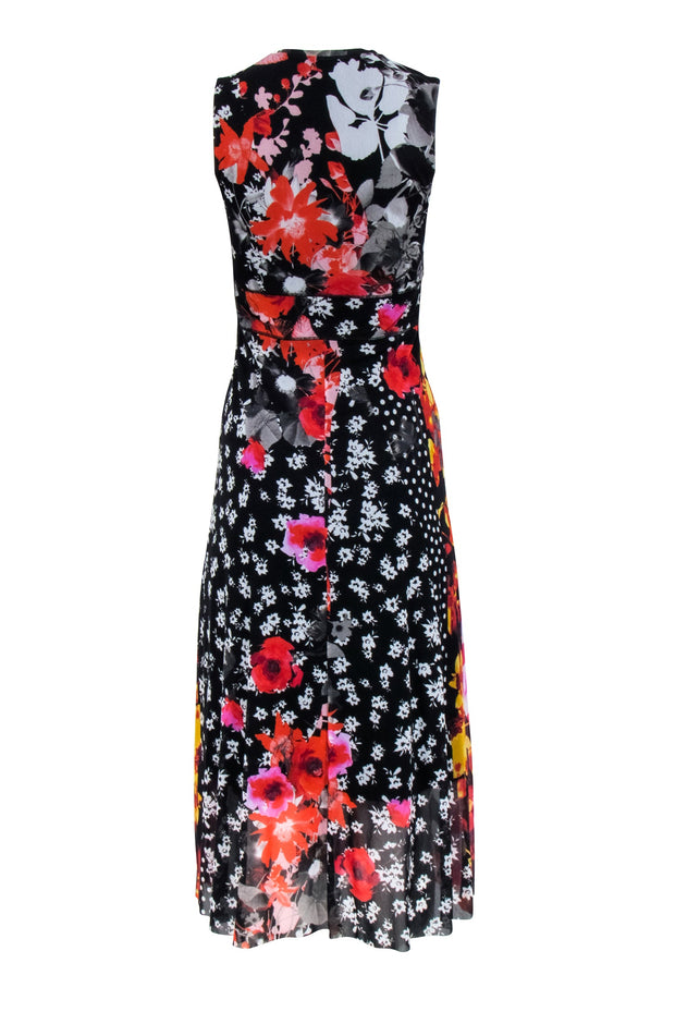 Current Boutique-Fuzzi - Black w/ Multi-Colored Floral Print Maxi Dress Sz S
