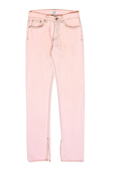 Current Boutique-Ganni - Light Pink Jeans w/ Slit at Bottom Sz 25