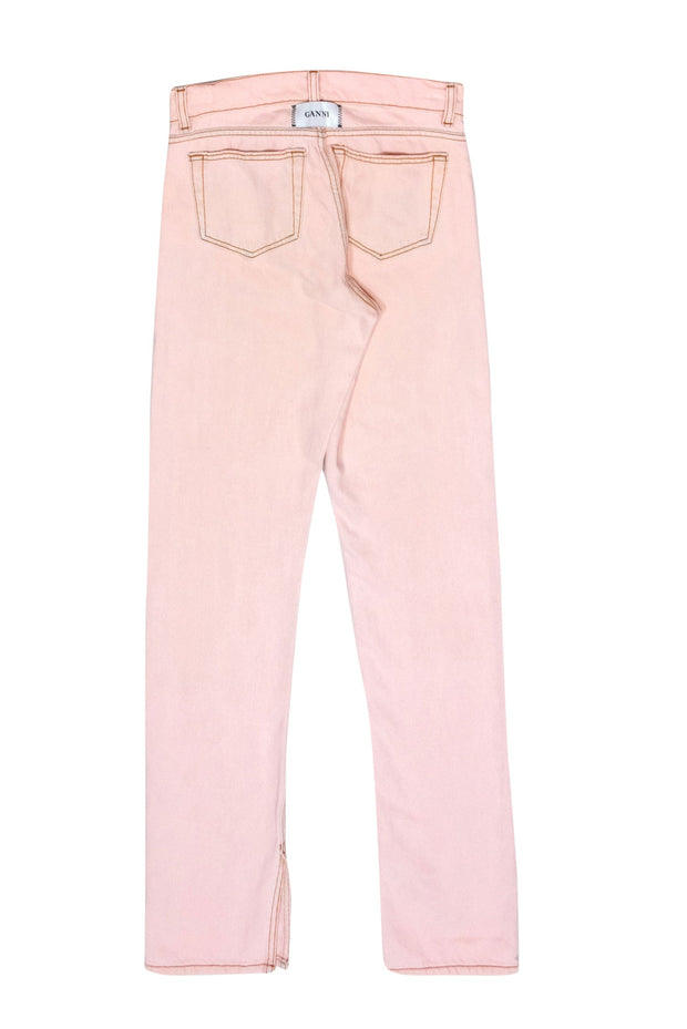 Current Boutique-Ganni - Light Pink Jeans w/ Slit at Bottom Sz 25