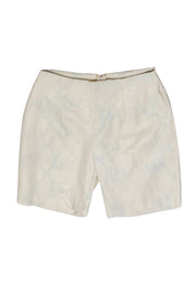 Current Boutique-GCDS - White & Light Blue Snakeskin Embossed Faux Leather Shorts Sz S