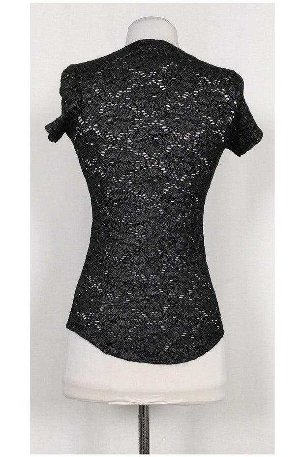 Current Boutique-Generation Love - Pewter Perforated Top Sz XS