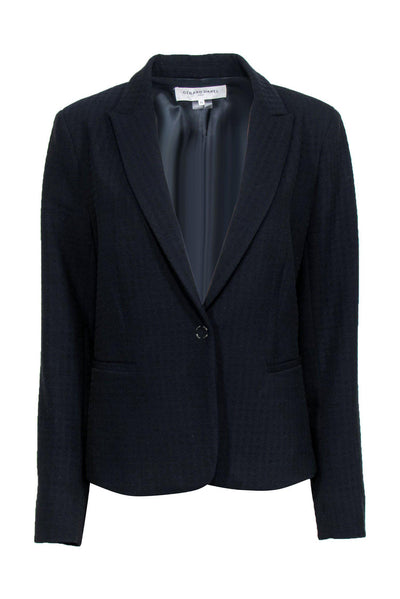 Current Boutique-Gerard Darel - Navy Blue Textured Pattern Blazer Sz 10