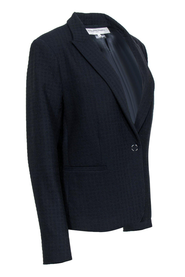 Current Boutique-Gerard Darel - Navy Blue Textured Pattern Blazer Sz 10