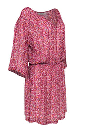Current Boutique-Gerard Darel - Pink & Orange Metallic Bohemian Print Fit & Flare Dress Sz 10