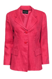Current Boutique-Giorgio Armani - Hot Pink Linen Double Button Front Blazer Sz M