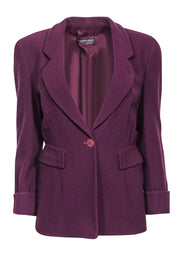 Current Boutique-Giorgio Armani - Deep Purple Puffed Shoulder Blazer Sz M