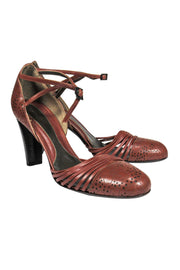 Current Boutique-Giorgio Armani - Brown Strappy Pumps Sz 8