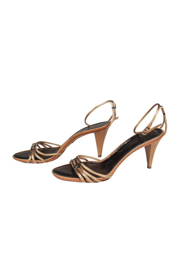 Current Boutique-Giorgio Armani - Tan Rope Anklestrap Sandals Sz 9