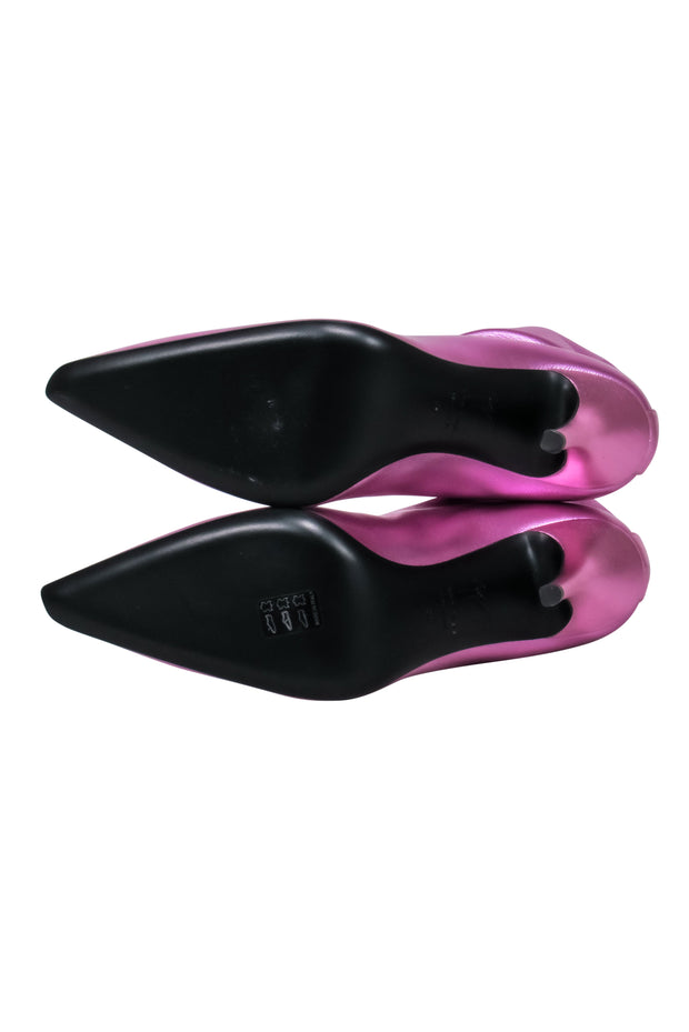 Current Boutique-Giuseppe Zanotti - Metallic Pink Pointed Toe Booties Sz 9