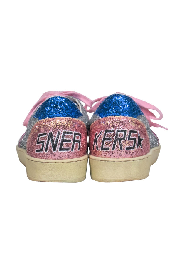 Current Boutique-Golden Goose Shoes - Pink, Silver, and Blue Glitter Color Block Ballstar Sneaker Sz 9