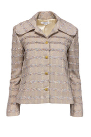 Current Boutique-Greta - Beige Jacket w/ Multicolor Metallic Tweed Sz 8