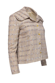 Current Boutique-Greta - Beige Jacket w/ Multicolor Metallic Tweed Sz 8