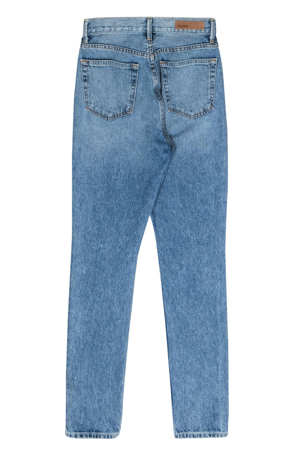 Current Boutique-GRLFRND - Medium Wash Distressed "Super High Rise Karolina" Skinny Jeans Sz 25