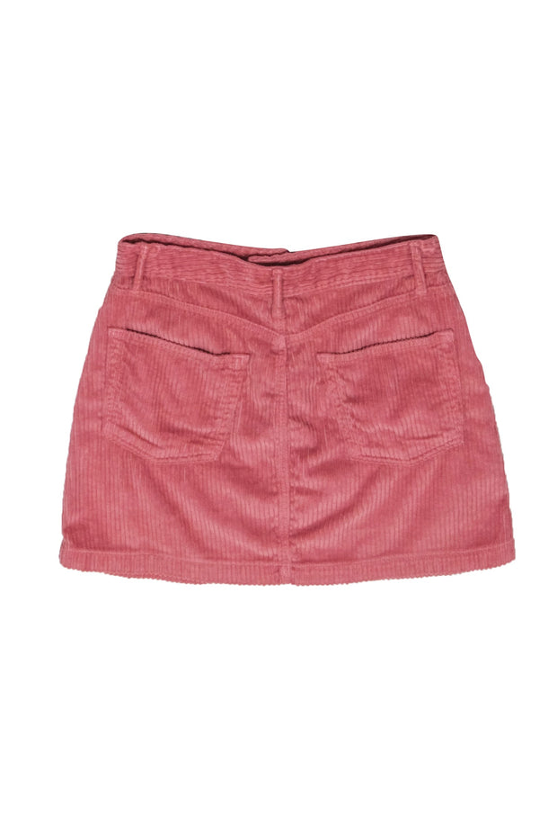 Current Boutique-GRLFRND - Pink Ribbed Velour Miniskirt Sz 29