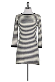 Current Boutique-Gryphon - Cream & Blue Striped Knit Dress Sz XS