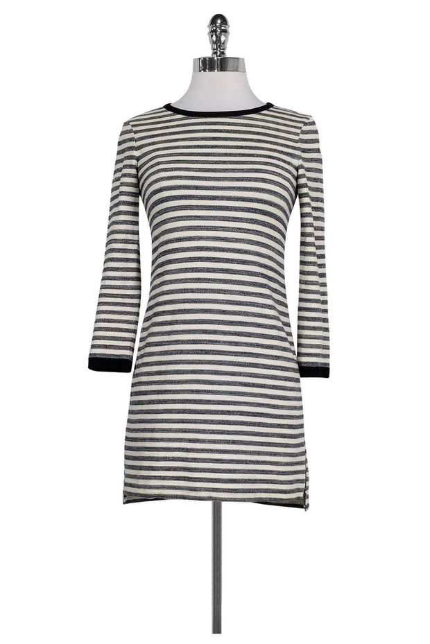 Current Boutique-Gryphon - Cream & Blue Striped Knit Dress Sz XS