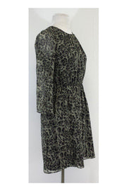 Current Boutique-Gryphon - Grey Animal Print Silk Dress Sz 0