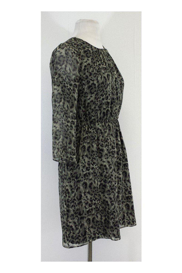 Current Boutique-Gryphon - Grey Animal Print Silk Dress Sz 0