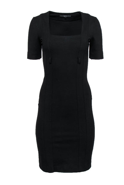 Current Boutique-Gucci - Black Square-Necked Fitted Sheath Dress Sz S