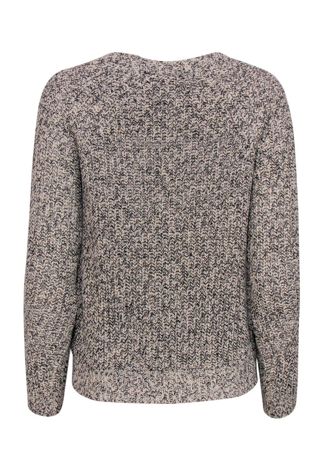 Current Boutique-Halston Heritage - Beige & Black Heathered Knit Cardigan Sz S