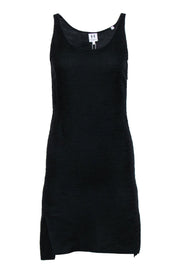 Current Boutique-Halston Heritage - Black Textured Silk Blend Tank Dress Sz 0