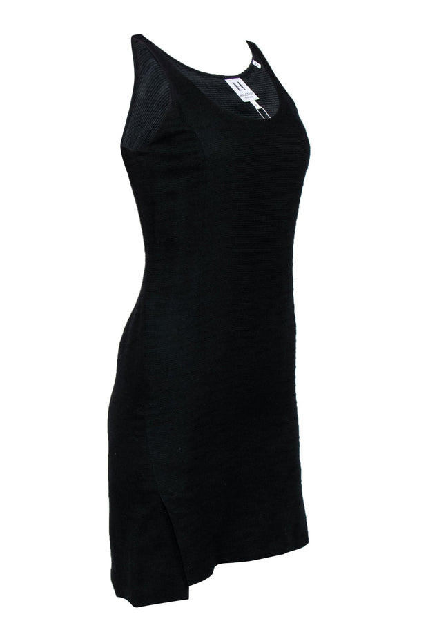 Current Boutique-Halston Heritage - Black Textured Silk Blend Tank Dress Sz 0