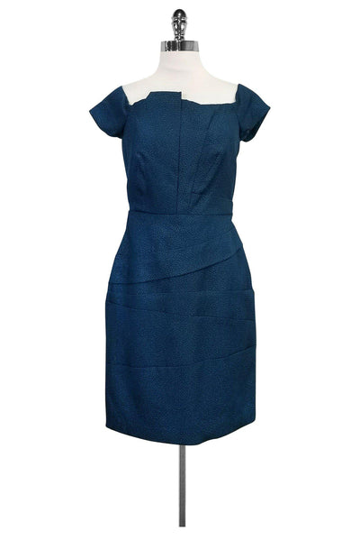 Current Boutique-Halston Heritage - Teal Cap Sleeve Dress Sz 6