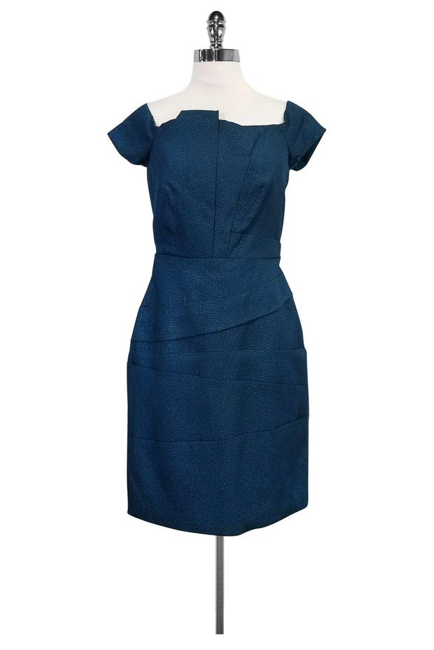 Current Boutique-Halston Heritage - Teal Cap Sleeve Dress Sz 6
