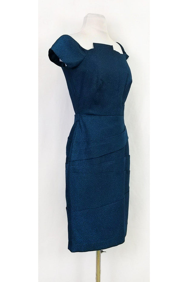 Current Boutique-Halston Heritage - Teal Cap Sleeve Dress Sz 6