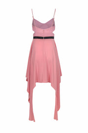 Current Boutique-Halston Heritage - Two-Tone Pink High-Low Hem Dress w/ Cutouts Sz M