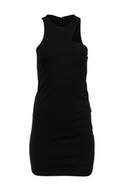Current Boutique-Halston Heritage - Black Asymmetric Neckline Sheath Dress Sz S
