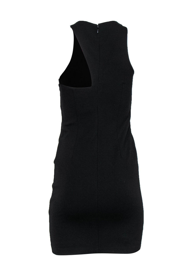 Current Boutique-Halston Heritage - Black Asymmetric Neckline Sheath Dress Sz S