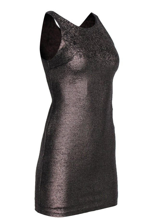Current Boutique-Halston Heritage - Bronze Metallic Sequin Sheath Dress Sz XS