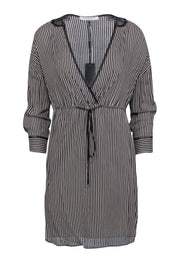 Current Boutique-Halston Heritage - Black & Cream Stripe Drawstring Dress Sz XS