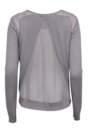 Current Boutique-Halston Heritage - Grey Sweater w/ Silk Back Detail Sz S