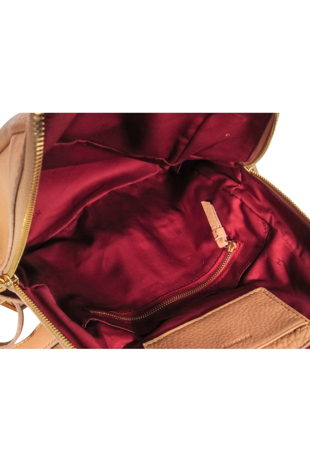 Current Boutique-Hammitt - Beige Leather Mini Backpack Purse w/ Gold Studs