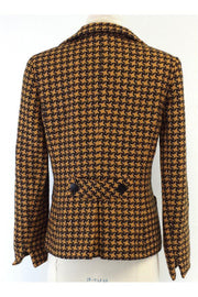 Current Boutique-Hanae Mori - Tan & Black Houndstooth Jacket Sz M/L