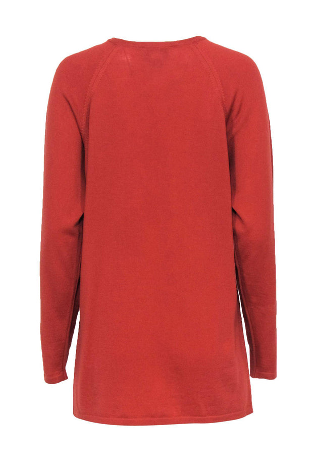 Current Boutique-Henri Bendel - Burnt Orange Knit Merino Wool Sweater Sz M