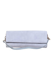 Current Boutique-Hobbs - Light Gray Suede Convertible Clutch & Shoulder Bag