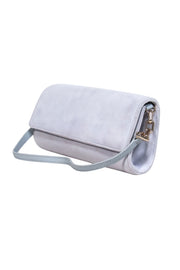 Current Boutique-Hobbs - Light Gray Suede Convertible Clutch & Shoulder Bag