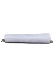 Current Boutique-Hobbs - Light Gray Suede Convertible Clutch & Shoulder Bag