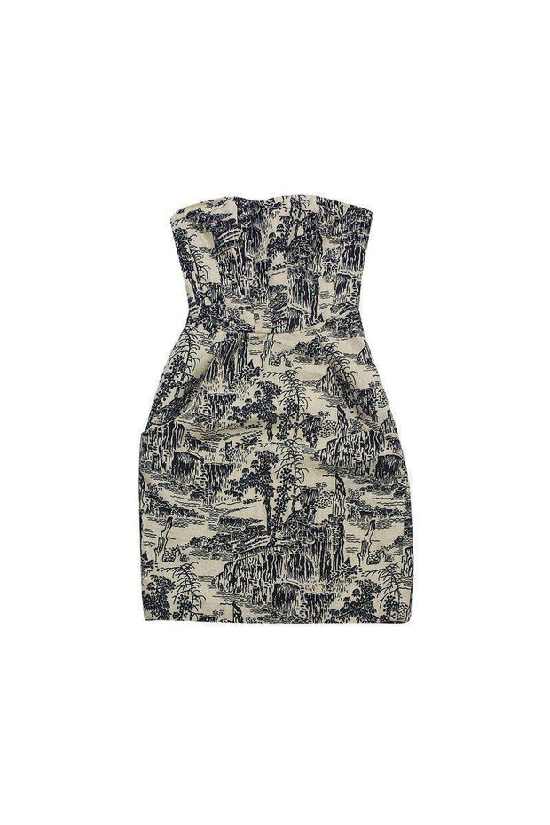 Current Boutique-Hoss Intropia - Printed Strapless Lace-Up Back Dress Sz 6