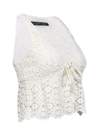 Current Boutique-House of Harlow 1960- Ivory lace Sleeveless Tie Front Tank Sz XS