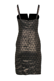 Current Boutique-Hutch - Black & Gold Art Deco Patterned Sheath Dress Sz 0