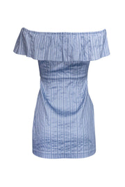 Current Boutique-Intermix - Blue Striped Off-the-Shoulder Dress Sz P