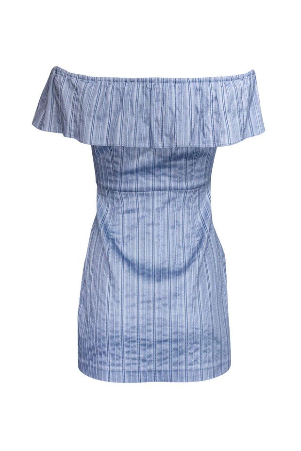 Current Boutique-Intermix - Blue Striped Off-the-Shoulder Dress Sz P