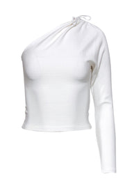 Current Boutique-Intermix - White Ribbed One-Shoulder Top Sz XS