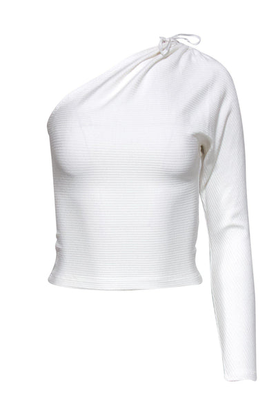 Current Boutique-Intermix - White Ribbed One-Shoulder Top Sz XS