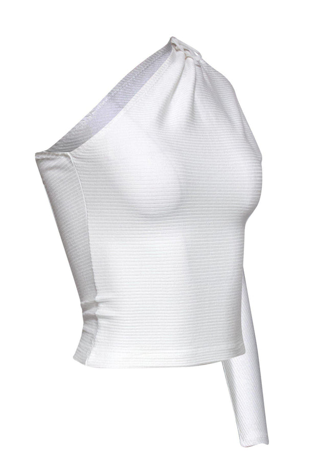 Current Boutique-Intermix - White Ribbed One-Shoulder Top Sz XS
